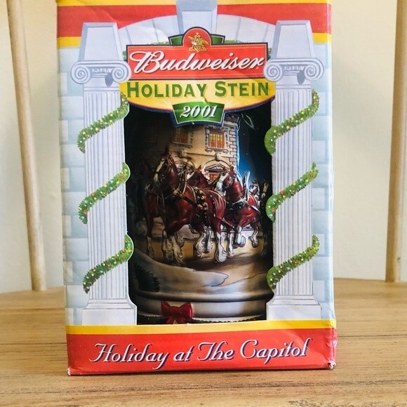 Vintage Budweiser 2001 Holiday Stein “Holiday at The Capitol” Beer Stein CS455 - Picture 1 of 12